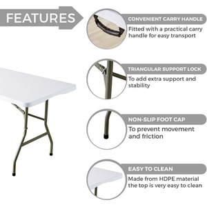 Home Source Folding 6FT Trestle Table - White by Home Source