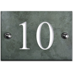 Green Slate House Number 10 - Smoky Green by The House Nameplate Company