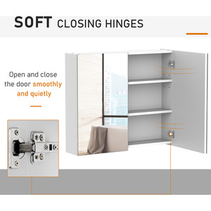 Wall Mount Mirror Cabinet - White by HOMCOM