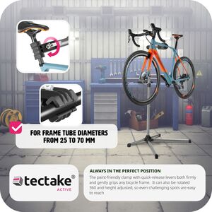 Bike Repair Stand with Tool Tray - Black by tectake