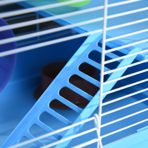 Pawhut Hamster Cage Carrier Small Animal House with Exercise Wheels Tunnel Tube - Blue by PawHut
