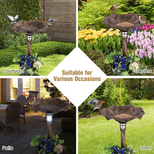 Standing Pedestal Birdbath Feeder Combo by Costway