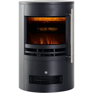 HOMCOM Electric Fireplace Heater 900W,1800W-Black - Black