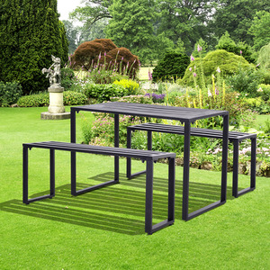 Outsunny Metal Outdoor Dining Set - Black by Outsunny