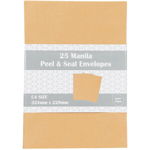 Pack of 25 Manila Envelopes - Manila
