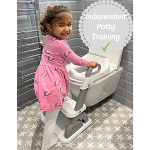 Potty Ladder Toilet Training Seat with Steps and Handles - White by Babycurls