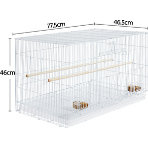 Small Birds Flight Cage with Wood Perches - White by Yaheetech