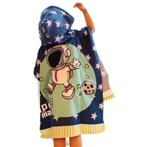 Kids Beach and Bath Hooded Towel Poncho - Astronaut