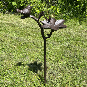 Cast Iron Wild Bird Ornate Flower Dish Bird Feeder - Bronze by Selections