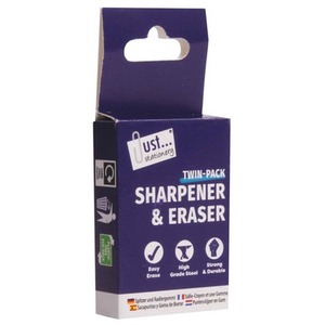 Metal Sharpener And Eraser - White