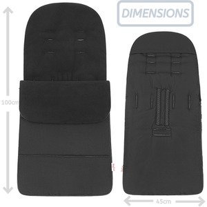 Universal Fitting Fleece Lined Pushchair Cosytoes Footmuff - Black by Babycurls