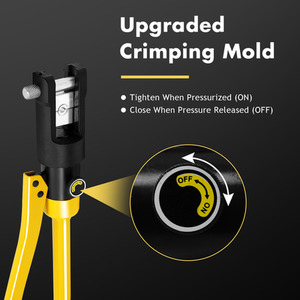 16 Tons 11 Dies Hydraulic Wire Terminal Crimper Tool - Yelllow by Costway