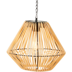 Solar Wicker Hanging Light - Brown