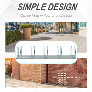 HOMCOM Bike Stand Parking Rack 2022 - Silver / 145L x 33W x 27H cm by HOMCOM