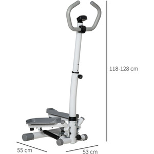 HOMCOM Adjustable Twist Stepper Aerobic Machine - Grey by HOMCOM