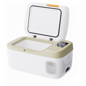 Portable Car Refrigerator with Display - White / 27.9cm by Livingandhome