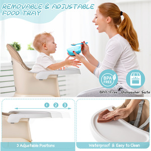 Multifunctional Baby High Chair - Brown by Costway