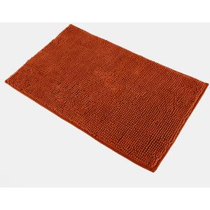Chenille Noodle Non-Slip Bath Mat - Burnt Orange / 75cm / 45cm by Brentfords