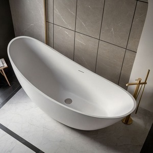 Barcena Freestanding Matt Stone Bath - White by Fino Stone
