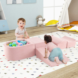 5-Piece Climb and Crawl Playset - Pink by Costway