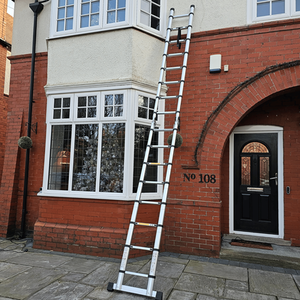 Lightweight Aluminium Hinged Telescopic Extendable Multi-Position Ladder - silver by Samuel Alexander