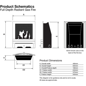Focal Point Langham Stainless Steel Full Depth Slide Gas Fire - Stainless Steel by Focal Point Fires