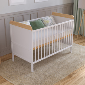 Levi Cot Bed With Mattress - White/Pine by Love For Sleep