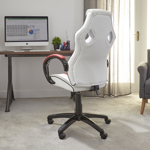 X Rocker Maverick Office Gaming Chair - Red/White by X Rocker