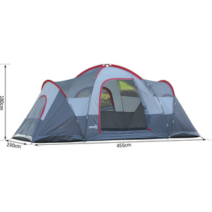 Outsunny 5 to 6 Man Dome Camping Tent - Grey by Outsunny