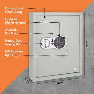 71 Key Wall Mountable Digital Safe - Grey by VonHaus