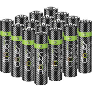 800mAh NiMH Rechargeable AAA Batteries (Pack of 16) - Black by Venom