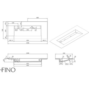 Barcelona Matt Stone Double Vanity Sink - White by Fino Stone