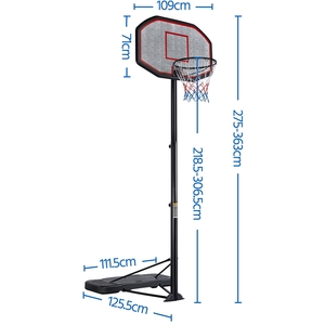 Portable Basketball Hoop with Adjustable Height - Red by Yaheetech