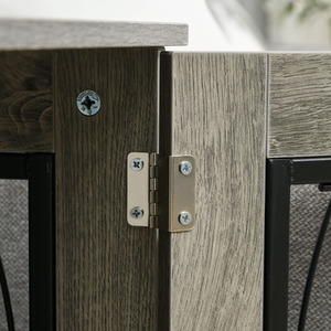 PawHut Dog Crate Furniture End Table Indoor for Medium and Large Dogs - Grey / 56cm by PawHut