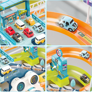 Car Simulation Steering Wheel Racing Tracks Educational Toy - multi-coloured