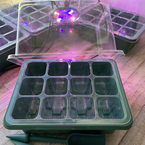 Plant Propagator Seed Tray Set with Full Spectrum USB Grow Lights - Green by Selections
