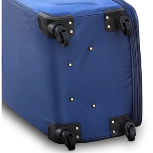 Soft Sided 4 Pieces Expandable 4-Wheel Suitcase - Blue by Syed Jee