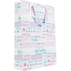 Pack of 5 Multi Sized Gift Bags - Pink
