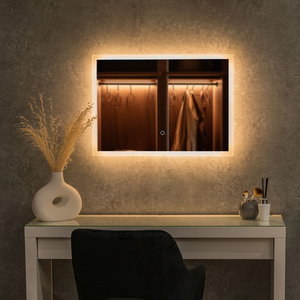 IP44 Bathroom Mirror Integrated LED Lights Touch Control and Demister Pad - Silver by ValueLights