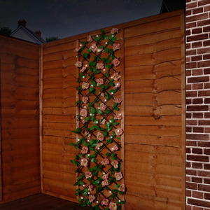 100 LED Solar Blossom Trellis - Pink by Gardenwize