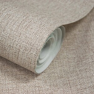 Twill Texture Wallpaper - Taupe by Grandeco