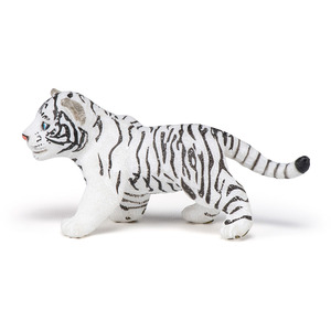 PAPO Wild Animal Kingdom White Tiger Cub Toy Figure - Black by PAPO