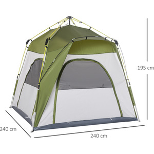 Outsunny Five Man Pop Up Tent - Army Green by Outsunny