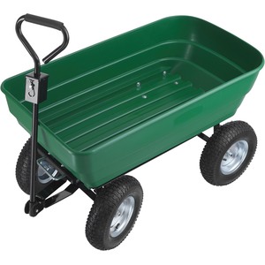 Hand Cart with Pneumatic Tyres (300Kg Load Capacity) - Green by tectake