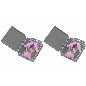 Set of 2 Waterproof Ear Plugs and Nose Clips - Pink