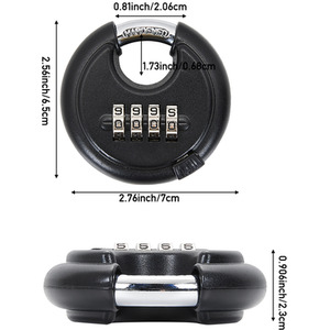 4 Digit Combination Disc Padlock by Livingandhome