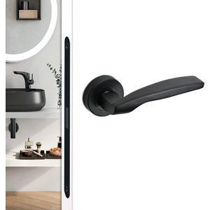 Solitude Matt Black Door Lever Handles - Pair of Handles - Matt Black by DecorAndDecor