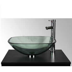 BELOFAY Glass Wash Basin Counter Top Basin with Tap,Pop Up Waste and Bottle Trap by BELOFAY