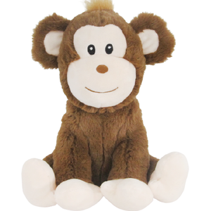 Monkey Teddy Soft Toy - 10 Inch Animal Plush - Brown by B Living