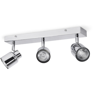 Benton Bathroom IP44 3 Way Bar Ceiling Spotlight - Polished Chrome by ValueLights